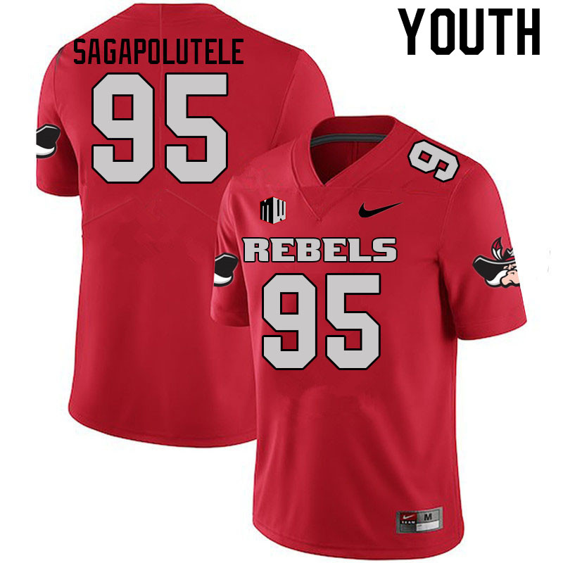 Youth #95 Anthony Sagapolutele UNLV Rebels College Football Jerseys Sale-Scarlet